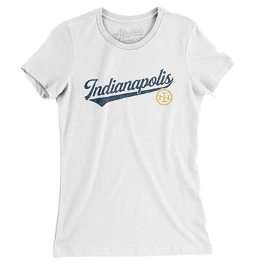 Indianapolis Vintage Script Women's T-Shirt-Allegiant Goods Co. Vintage Sports Apparel