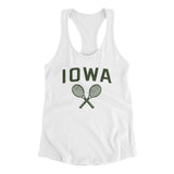Iowa Tennis Women's Racerback Tank-White-Allegiant Goods Co. Vintage Sports Apparel
