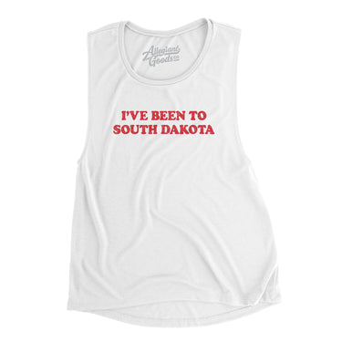 I've Been To South Dakota Women's Flowey Scoopneck Muscle Tank-White-Allegiant Goods Co. Vintage Sports Apparel