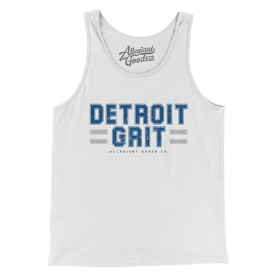 Detroit Grit Men/Unisex Tank Top-White-Allegiant Goods Co. Vintage Sports Apparel