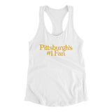 Pittsburgh's Number 1 Fan Women's Racerback Tank-White-Allegiant Goods Co. Vintage Sports Apparel