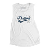 Dallas Vintage Script Women's Flowey Scoopneck Muscle Tank-Allegiant Goods Co. Vintage Sports Apparel