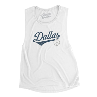 Dallas Vintage Script Women's Flowey Scoopneck Muscle Tank-Allegiant Goods Co. Vintage Sports Apparel