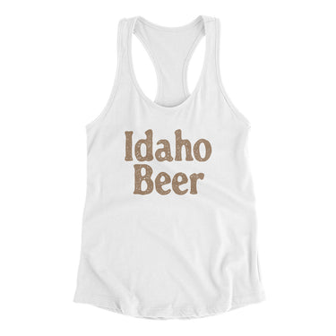 Idaho Beer Women's Racerback Tank-White-Allegiant Goods Co. Vintage Sports Apparel