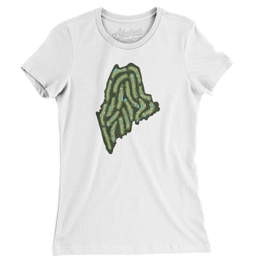 Maine Golf Course Women's T-Shirt-White-Allegiant Goods Co. Vintage Sports Apparel