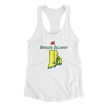 Rhode Island Golf Women's Racerback Tank-White-Allegiant Goods Co. Vintage Sports Apparel