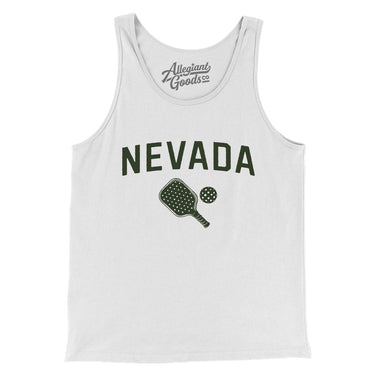 Nevada Pickleball Men/Unisex Tank Top-White-Allegiant Goods Co. Vintage Sports Apparel