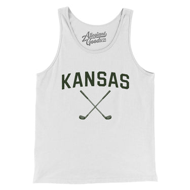 Kansas Golf Men/Unisex Tank Top-White-Allegiant Goods Co. Vintage Sports Apparel