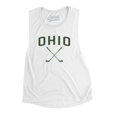 Ohio Golf Women's Flowey Scoopneck Muscle Tank-White-Allegiant Goods Co. Vintage Sports Apparel