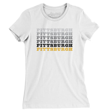 Pittsburgh Repeat Women's T-Shirt-White-Allegiant Goods Co. Vintage Sports Apparel