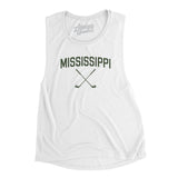 Mississippi Golf Women's Flowey Scoopneck Muscle Tank-White-Allegiant Goods Co. Vintage Sports Apparel
