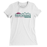 Palm Springs Mountain Sunset Women's T-Shirt-White-Allegiant Goods Co. Vintage Sports Apparel