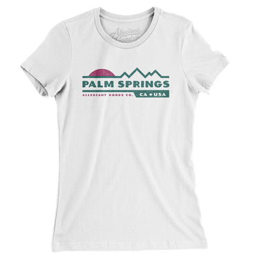 Palm Springs Mountain Sunset Women's T-Shirt-White-Allegiant Goods Co. Vintage Sports Apparel