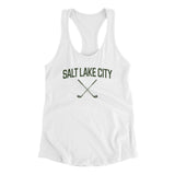 Salt Lake City Golf Women's Racerback Tank-White-Allegiant Goods Co. Vintage Sports Apparel