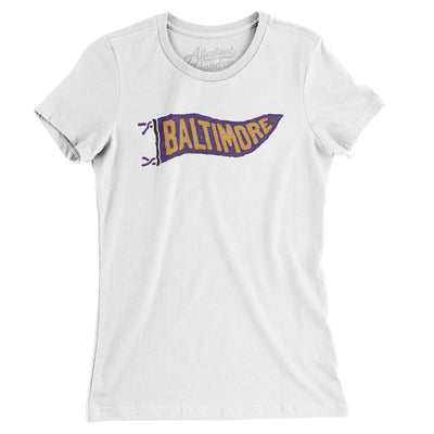 Baltimore Pennant Women's T-Shirt-White-Allegiant Goods Co. Vintage Sports Apparel