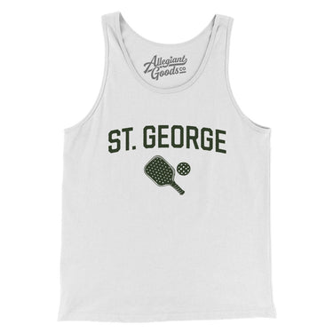St. George Pickleball Men/Unisex Tank Top-White-Allegiant Goods Co. Vintage Sports Apparel