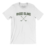 Rhode Island Golf Men/Unisex T-Shirt-White-Allegiant Goods Co. Vintage Sports Apparel