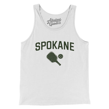 Spokane Pickleball Men/Unisex Tank Top-White-Allegiant Goods Co. Vintage Sports Apparel