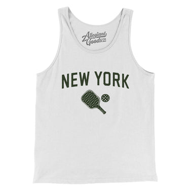 New York Pickleball Men/Unisex Tank Top-White-Allegiant Goods Co. Vintage Sports Apparel