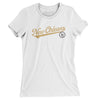 New Orleans Vintage Script Women's T-Shirt-White-Allegiant Goods Co. Vintage Sports Apparel