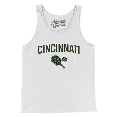Cincinnati Pickleball Men/Unisex Tank Top-White-Allegiant Goods Co. Vintage Sports Apparel