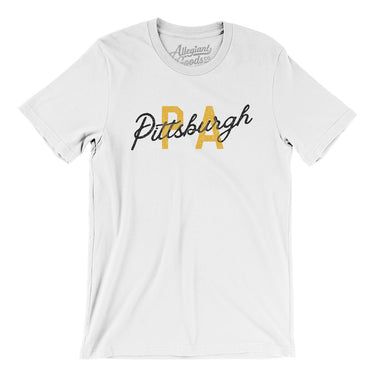 Pittsburgh Pa Overprinted Men/Unisex T-Shirt-White-Allegiant Goods Co. Vintage Sports Apparel