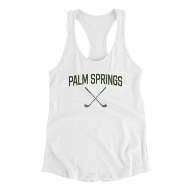 Palm Springs Golf Women's Racerback Tank-White-Allegiant Goods Co. Vintage Sports Apparel