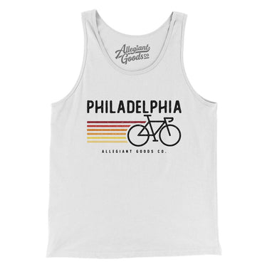 Philadelphia Cycling Men/Unisex Tank Top-White-Allegiant Goods Co. Vintage Sports Apparel