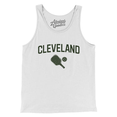 Cleveland Pickleball Men/Unisex Tank Top-White-Allegiant Goods Co. Vintage Sports Apparel