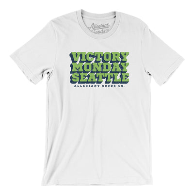 Victory Monday Seattle Men/Unisex T-Shirt-White-Allegiant Goods Co. Vintage Sports Apparel