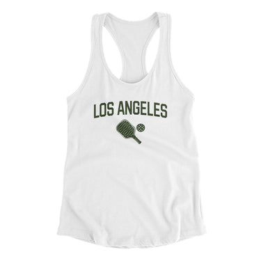 Los Angeles Pickleball Women's Racerback Tank-White-Allegiant Goods Co. Vintage Sports Apparel