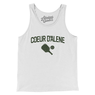 Coeur D'alene Pickleball Men/Unisex Tank Top-White-Allegiant Goods Co. Vintage Sports Apparel