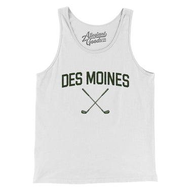 Des Moines Golf Men/Unisex Tank Top-White-Allegiant Goods Co. Vintage Sports Apparel