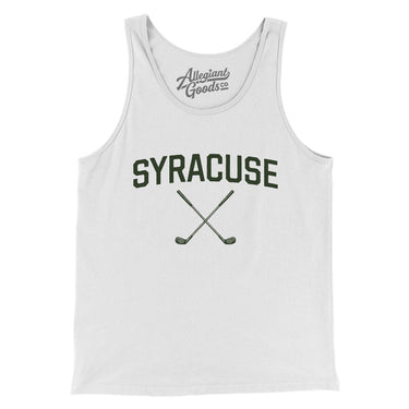 Syracuse Golf Men/Unisex Tank Top-White-Allegiant Goods Co. Vintage Sports Apparel