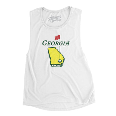 Georgia Golf Women's Flowey Scoopneck Muscle Tank-White-Allegiant Goods Co. Vintage Sports Apparel