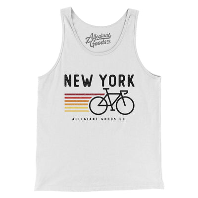 New York Cycling Men/Unisex Tank Top-White-Allegiant Goods Co. Vintage Sports Apparel