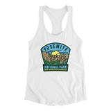 Yosemite National Park Badge Women's Racerback Tank-White-Allegiant Goods Co. Vintage Sports Apparel
