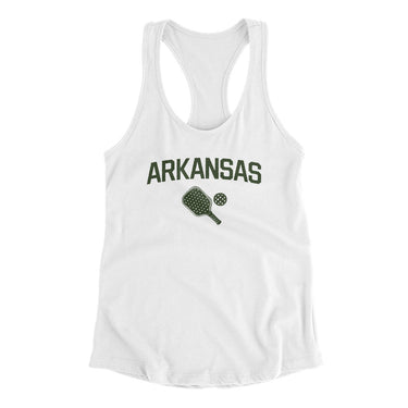 Arkansas Pickleball Women's Racerback Tank-White-Allegiant Goods Co. Vintage Sports Apparel