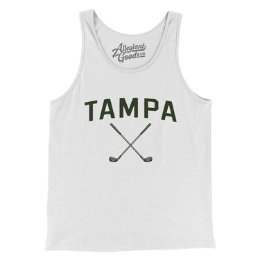 Tampa Golf Men/Unisex Tank Top-White-Allegiant Goods Co. Vintage Sports Apparel