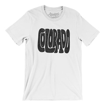 Colorado State Shape Text Men/Unisex T-Shirt-White-Allegiant Goods Co. Vintage Sports Apparel