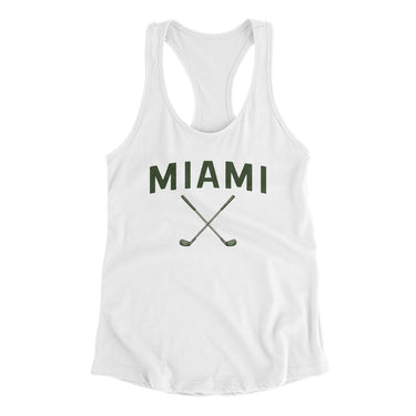 Miami Golf Women's Racerback Tank-White-Allegiant Goods Co. Vintage Sports Apparel