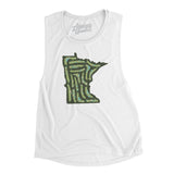 Minnesota Golf Course Women's Flowey Scoopneck Muscle Tank-White-Allegiant Goods Co. Vintage Sports Apparel