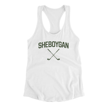 Sheboygan Golf Women's Racerback Tank-White-Allegiant Goods Co. Vintage Sports Apparel
