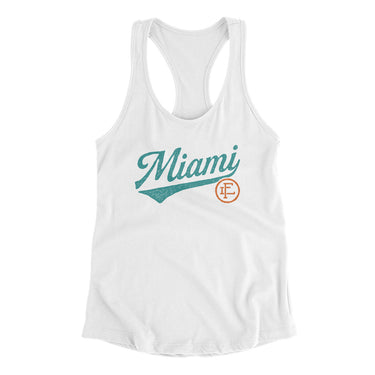 Miami Vintage Script Women's Racerback Tank-Allegiant Goods Co. Vintage Sports Apparel