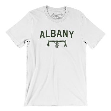 Albany Cycling Men/Unisex T-Shirt-White-Allegiant Goods Co. Vintage Sports Apparel