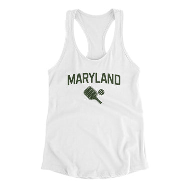 Maryland Pickleball Women's Racerback Tank-White-Allegiant Goods Co. Vintage Sports Apparel