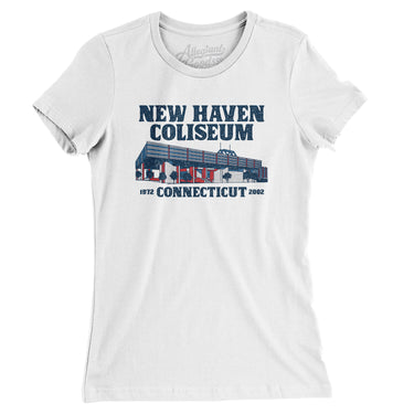 New Haven Coliseum Women's T-Shirt-Allegiant Goods Co. Vintage Sports Apparel