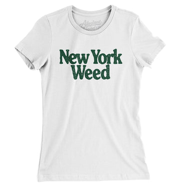 New York Weed Women's T-Shirt-White-Allegiant Goods Co. Vintage Sports Apparel