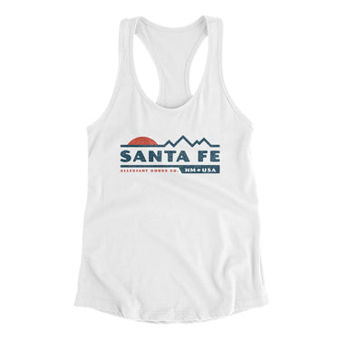 Santa Fe Mountain Sunset Women's Racerback Tank-White-Allegiant Goods Co. Vintage Sports Apparel