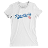 Philadelphia Vintage Script Women's T-Shirt-White-Allegiant Goods Co. Vintage Sports Apparel